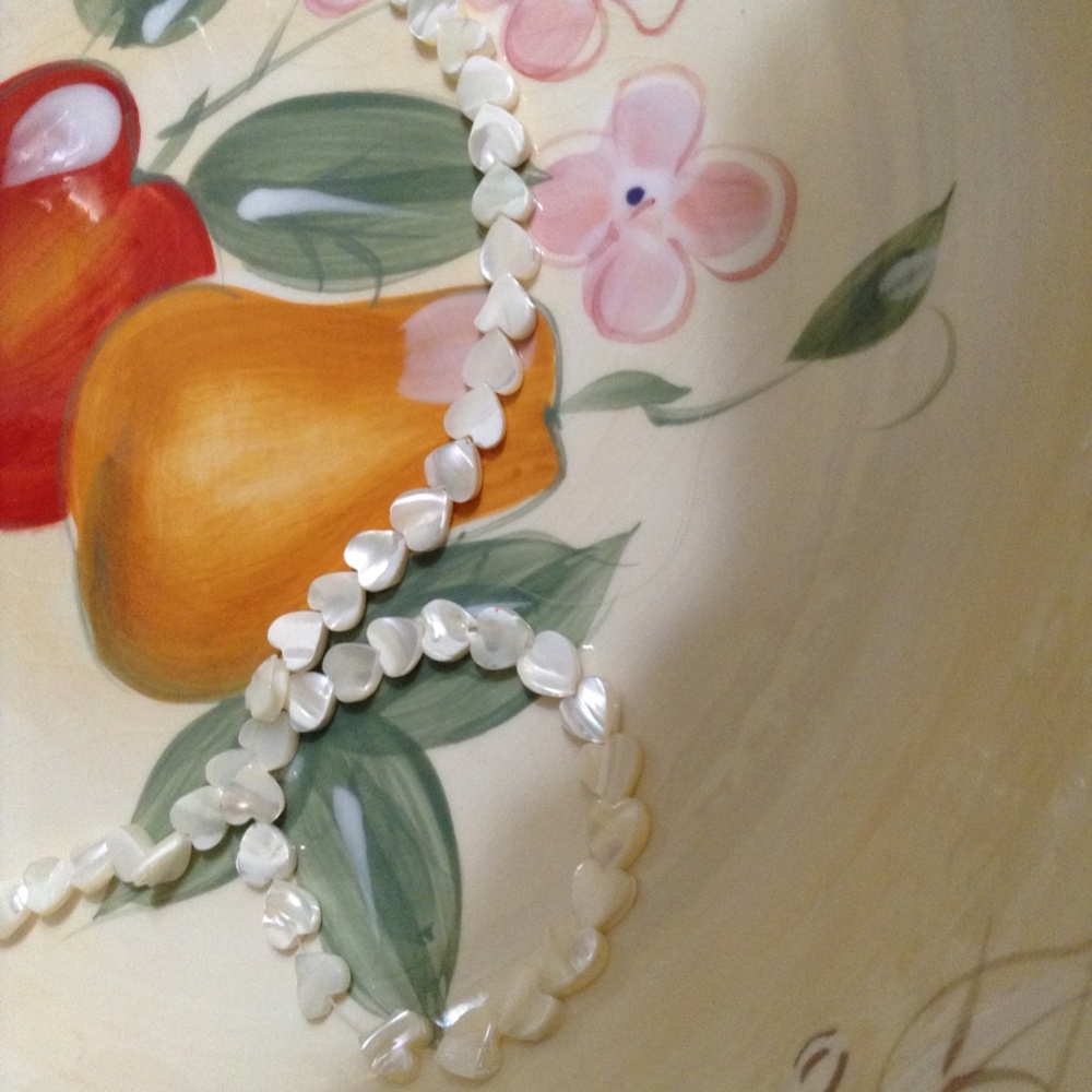 String of 51 Mother of Pearl Heart Beads to Make Necklaces Bracelets Earrings